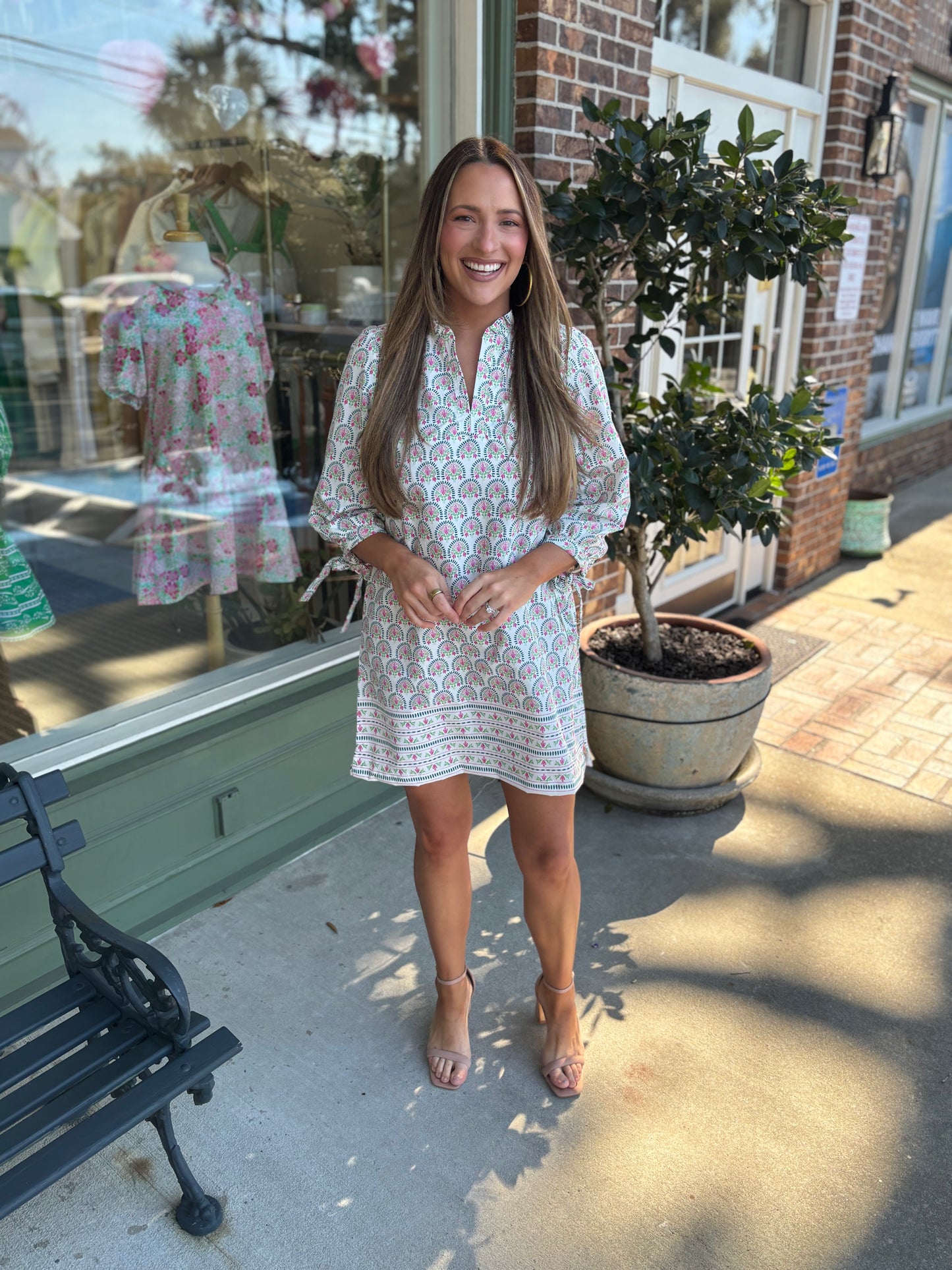 mary square lainey dress sunshower flora kj clothier