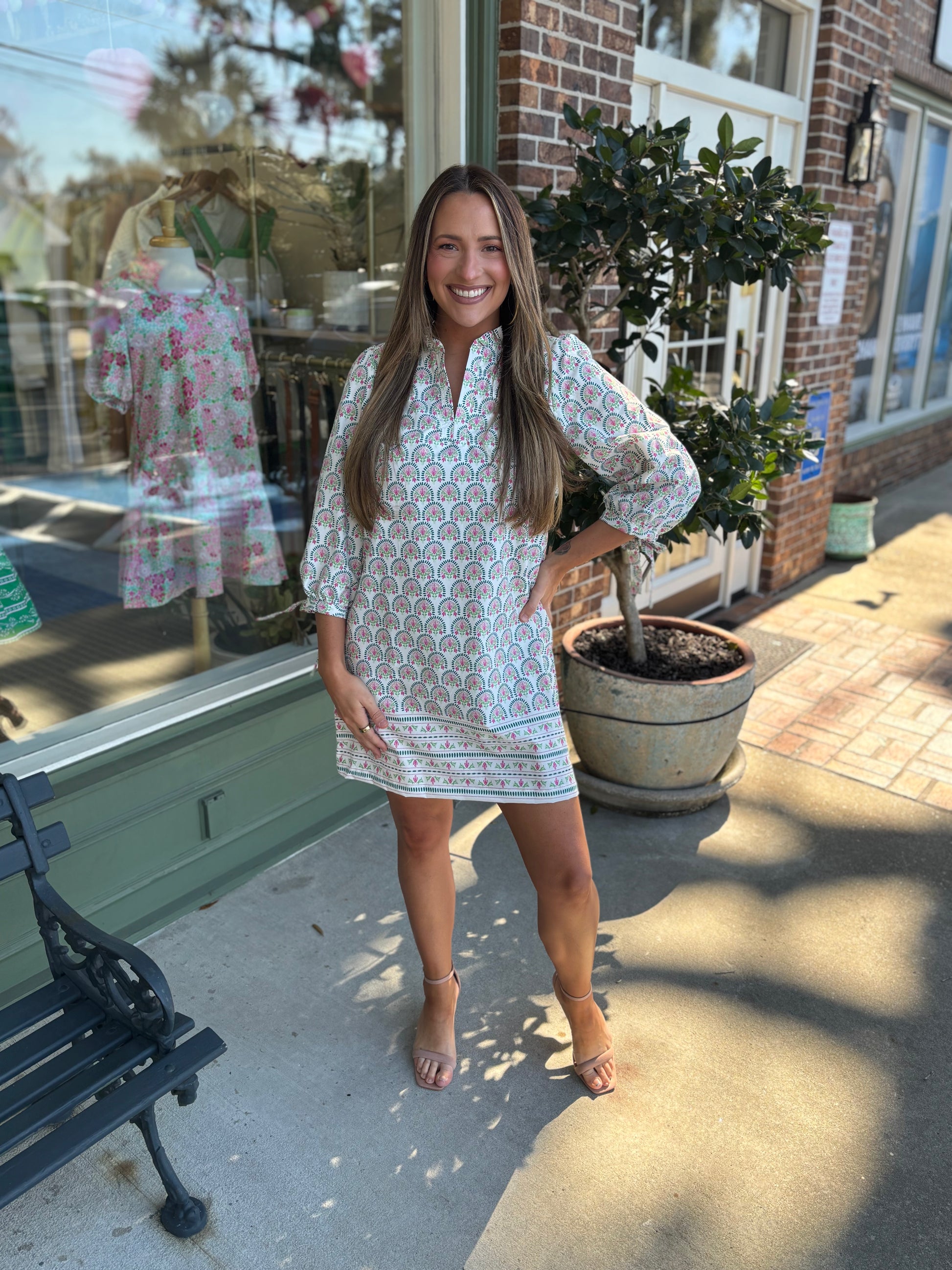 mary square lainey dress sunshower flora kj clothier