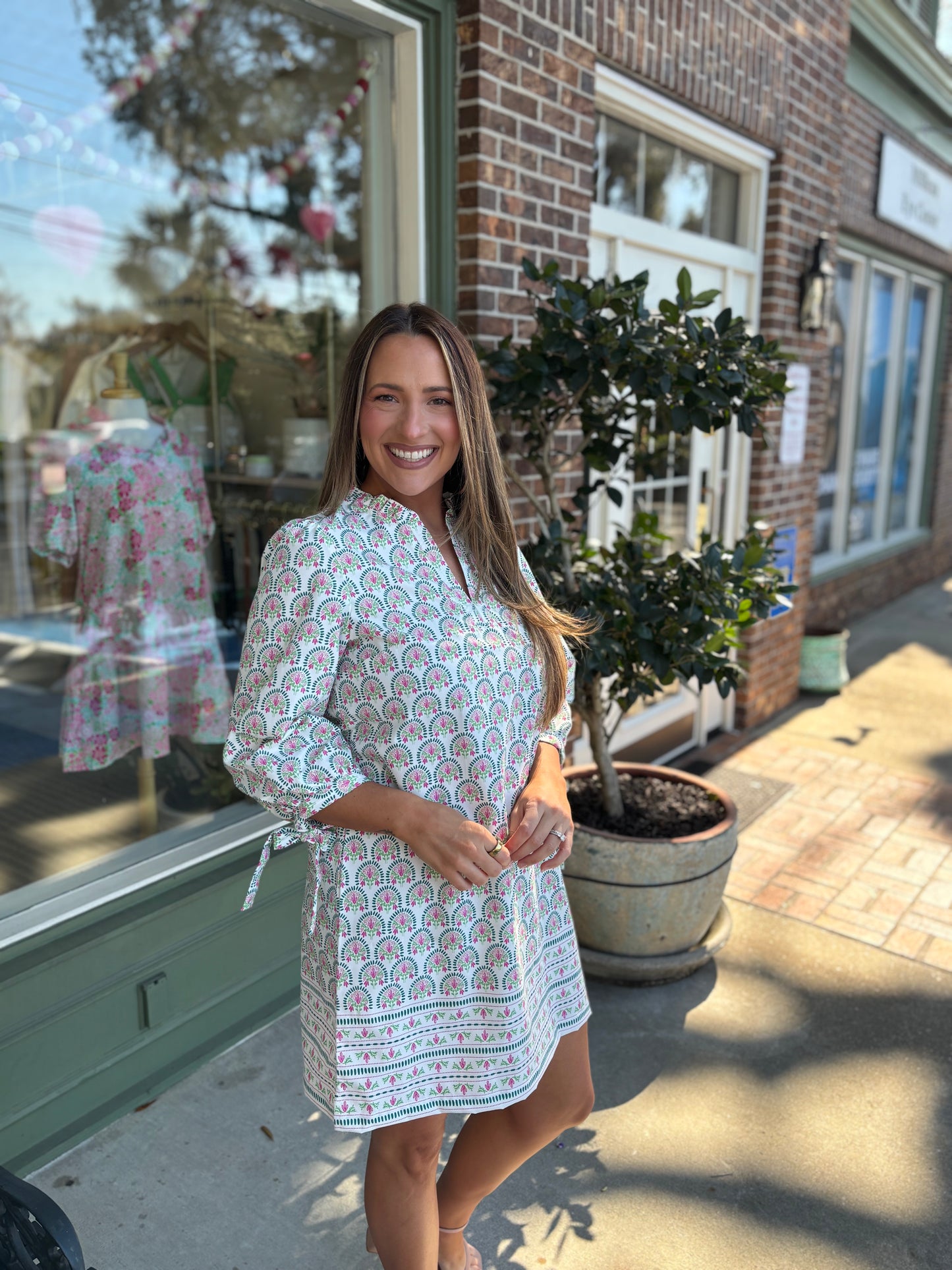 mary square lainey dress sunshower flora kj clothier