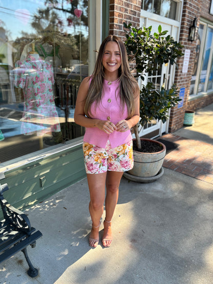 Goldie Sweater Tank - Pink