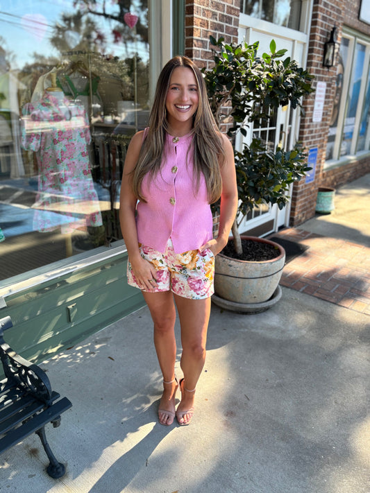 Brady Floral Linen Shorts