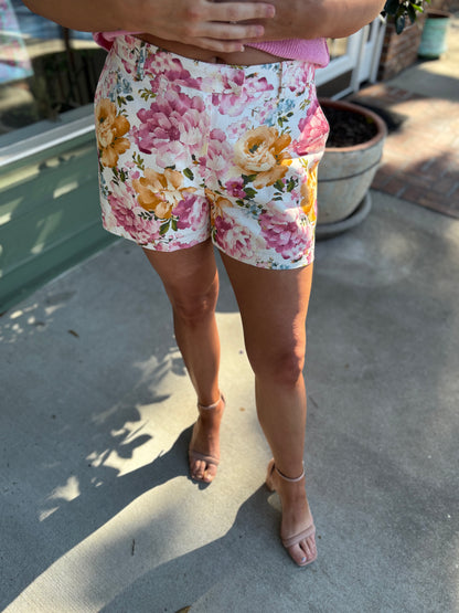 Brady Floral Linen Shorts