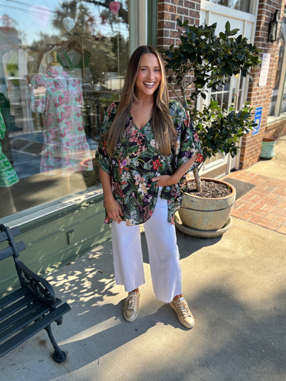 jungle print tunic v neck peta tunic show me your mumu kj clothier