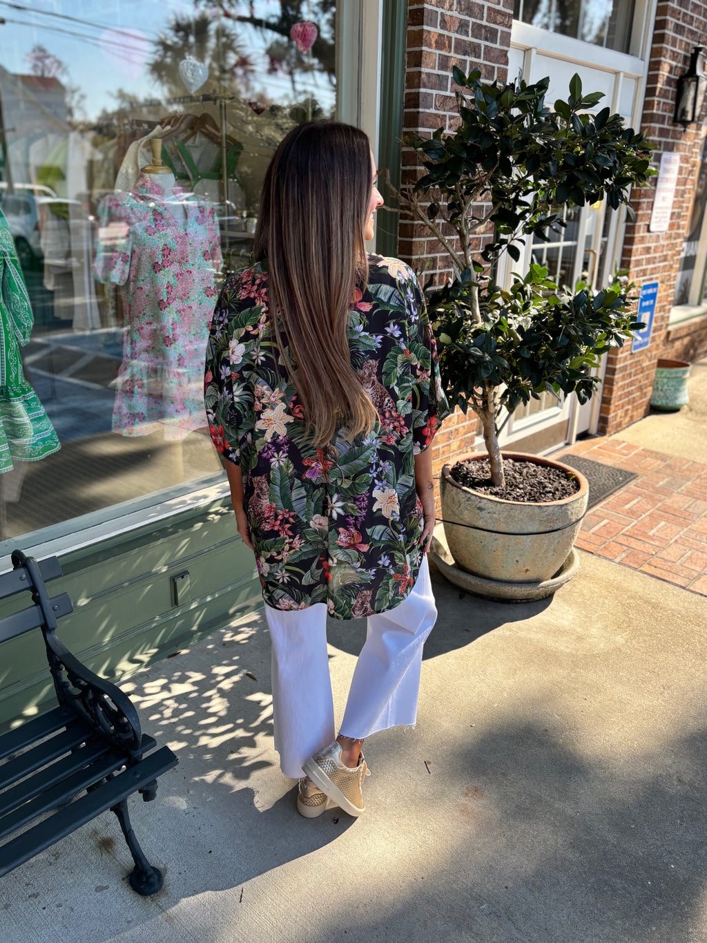 jungle print tunic v neck peta tunic show me your mumu kj clothier