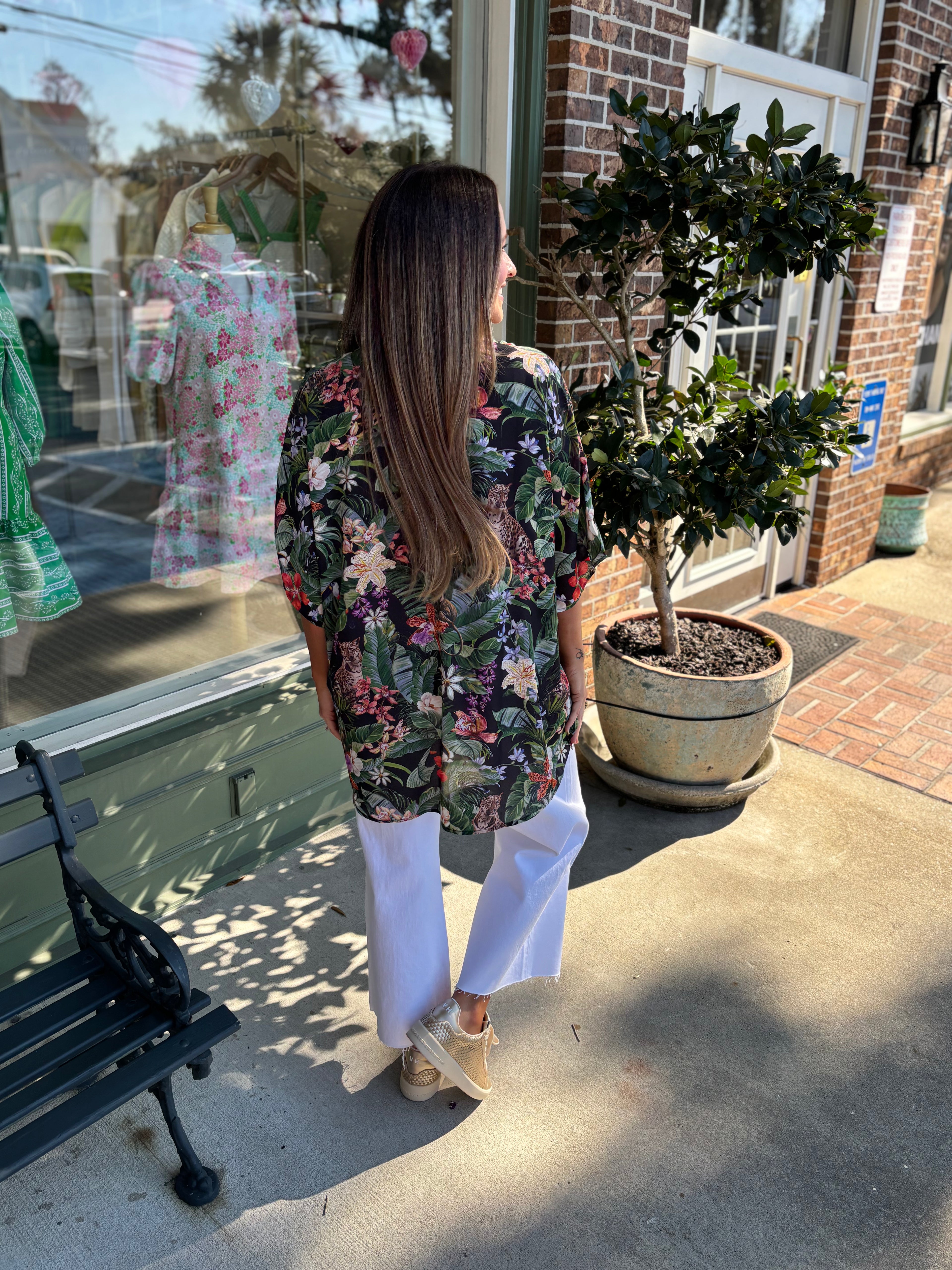 jungle print tunic v neck peta tunic show me your mumu kj clothier