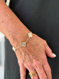 Colored Shell Multi Clover Bracelet - Ivory