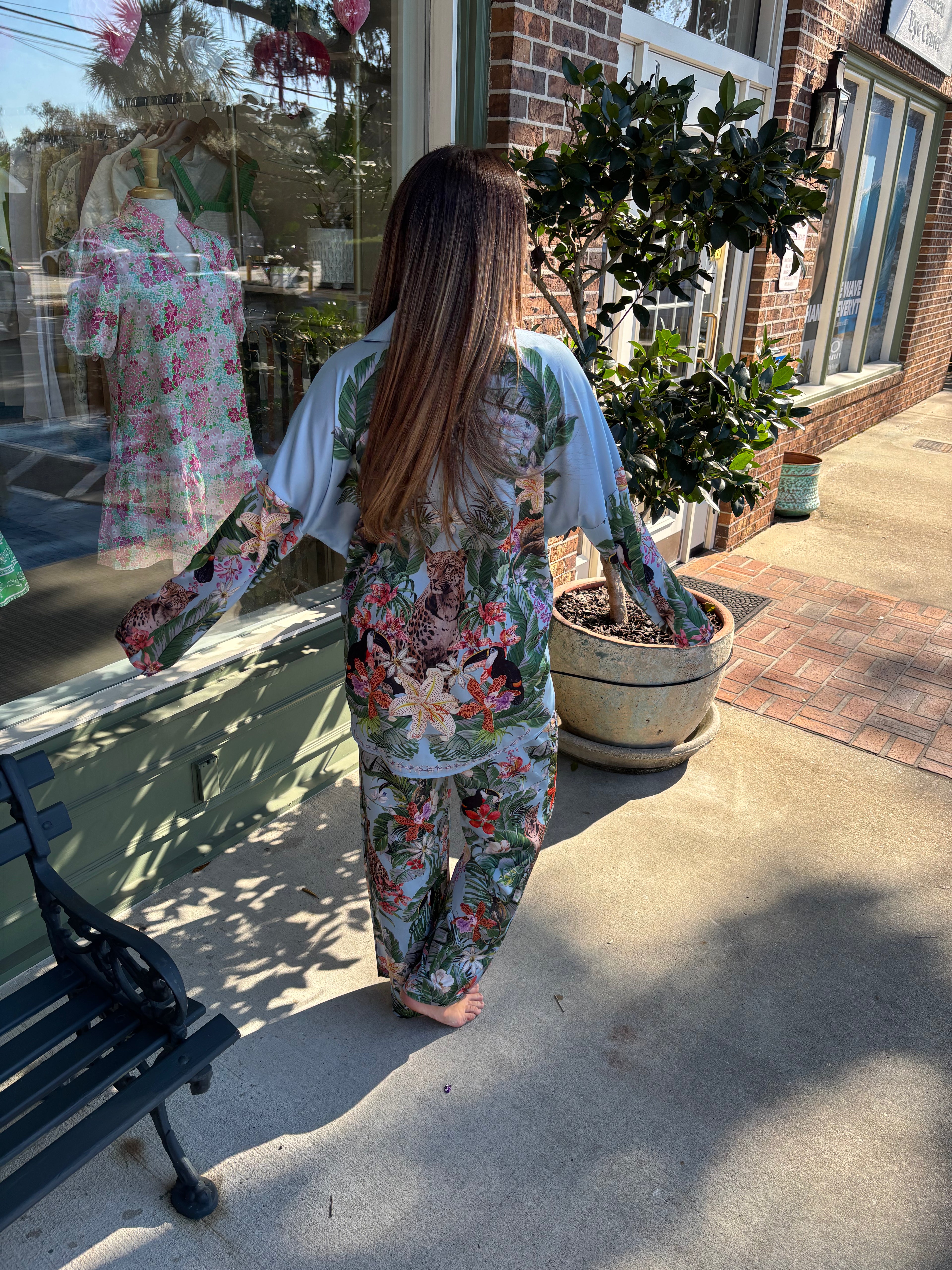jungle print pajama pant set show me your mumu kj clothier