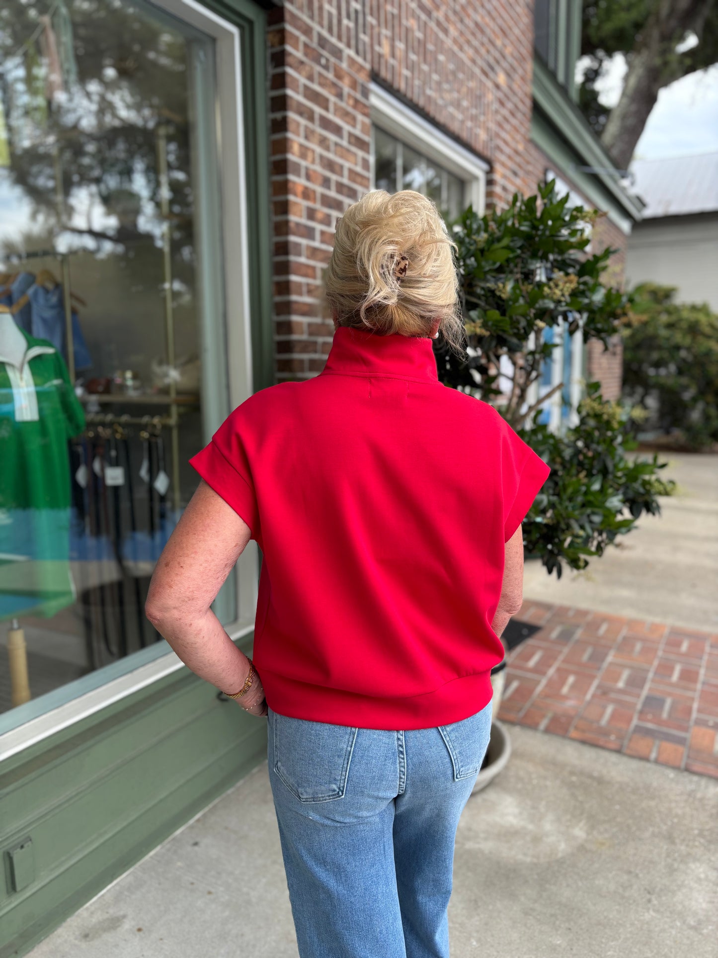 Everyday Short Sleeve Quarter Zip - Red