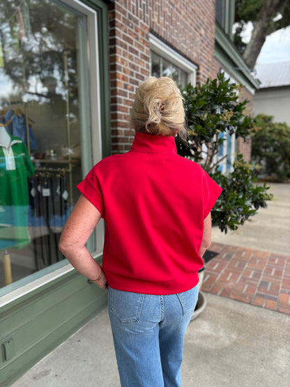 Everyday Short Sleeve Quarter Zip - Red
