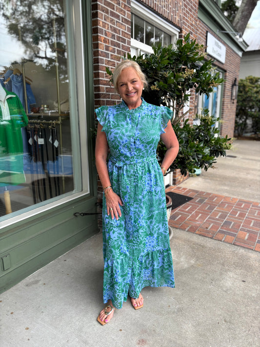 Tressa Floral Riah Button Down Maxi Dress