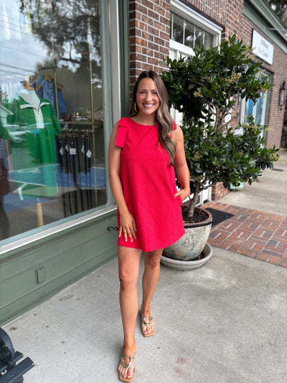 Dreamer Eyelet Dress - Red