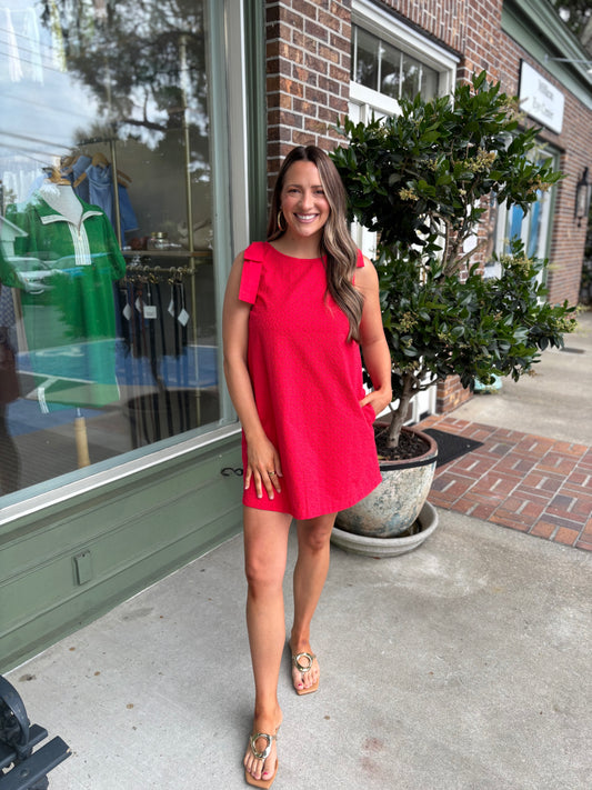 Dreamer Eyelet Dress - Red