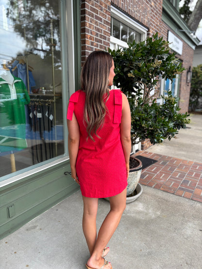 Dreamer Eyelet Dress - Red