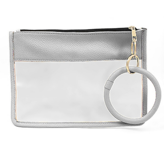 Leather Clear Pouch Keychain