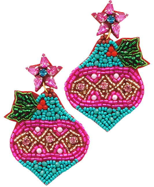 Christmas Ornament Earrings - Bright Multi