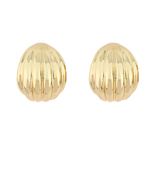 Ribbed Curvy Open Stud Earrings