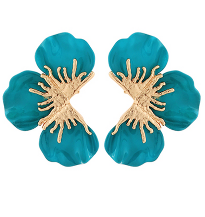 Epoxy Flower Petal Earrings