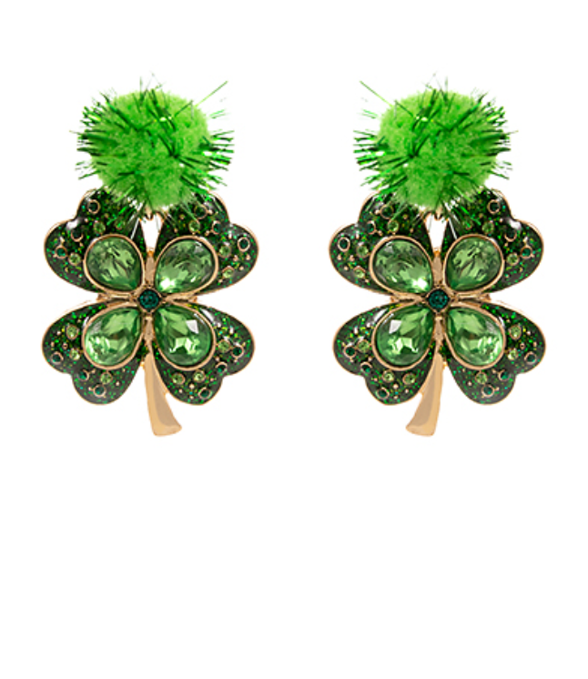 Puff Post Shamrock Earrings