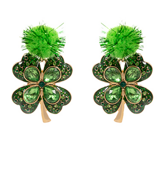 Puff Post Shamrock Earrings