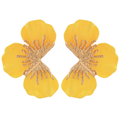 Epoxy Flower Petal Earrings
