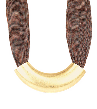 Metal Tube and Mesh Necklace
