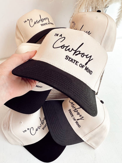 Cowboy State Of Mind Hat - Black & Cream