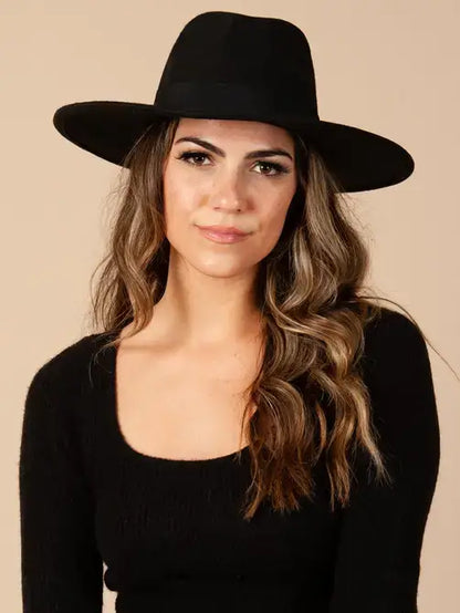 Women's Wide Brim Rancher Hat in Black