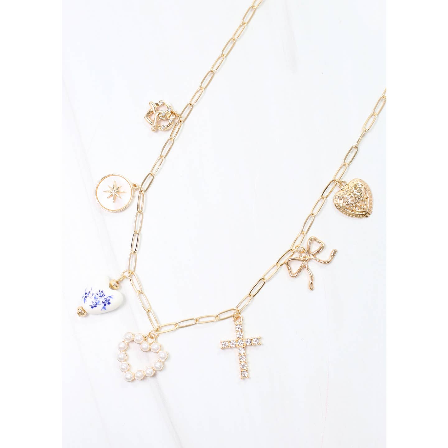 Caroline Hill - Mario Charm Necklace Gold