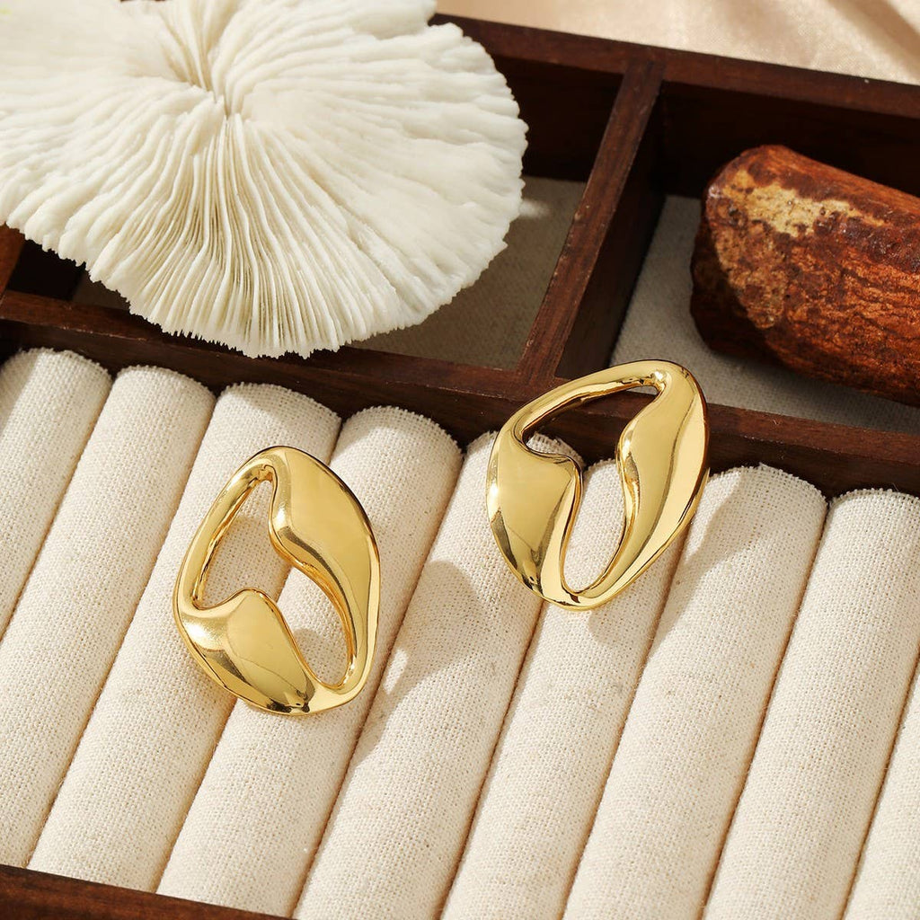 Abstract Gold Earrings - KJ Clothier