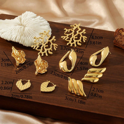 Abstract Gold Earrings - KJ Clothier