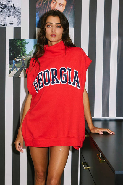 GEORGIA Mock Neck Muscle Sweatshirt