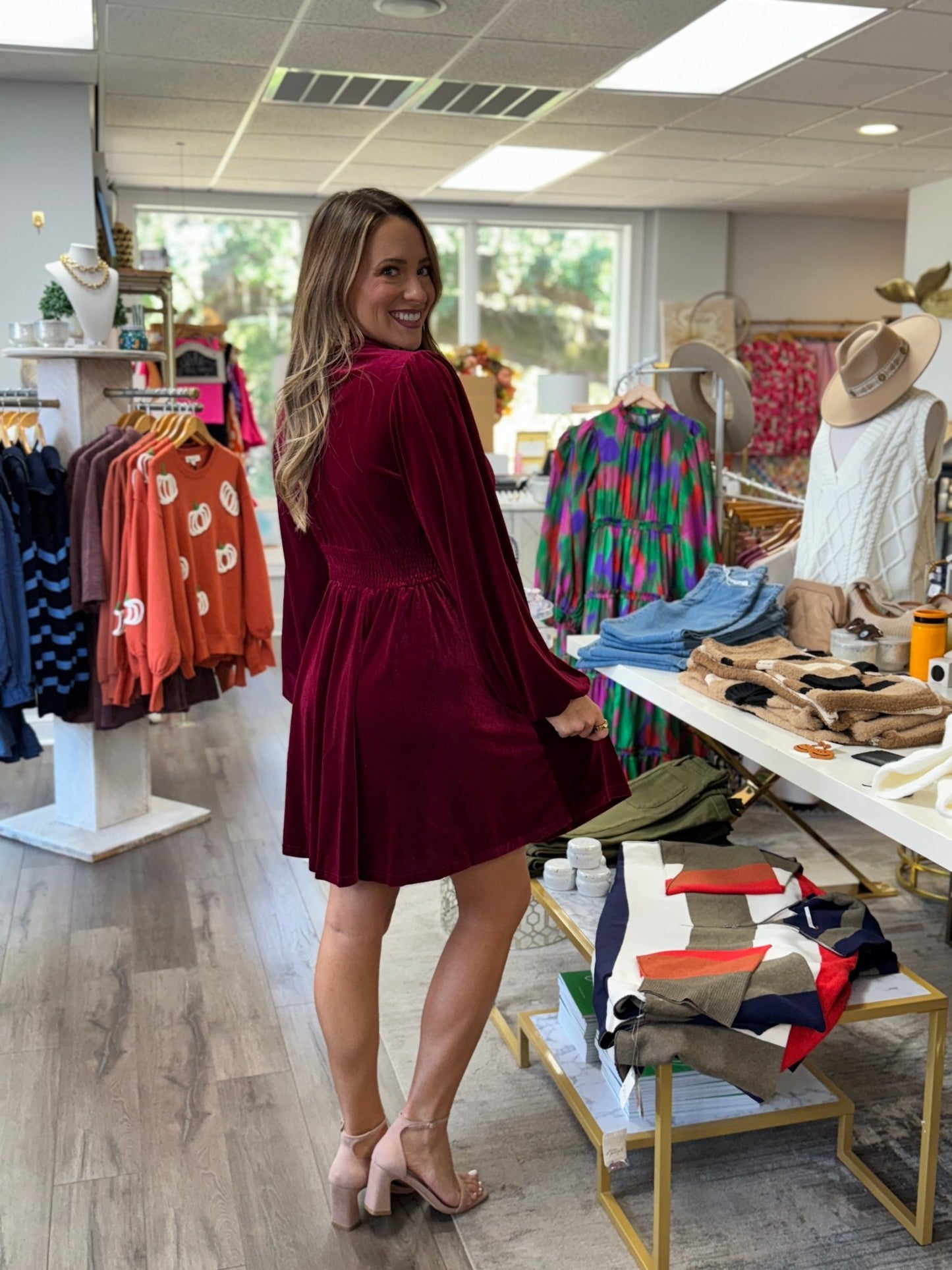 All I Want Is You Velvet Dress - Wine - KJ Clothier