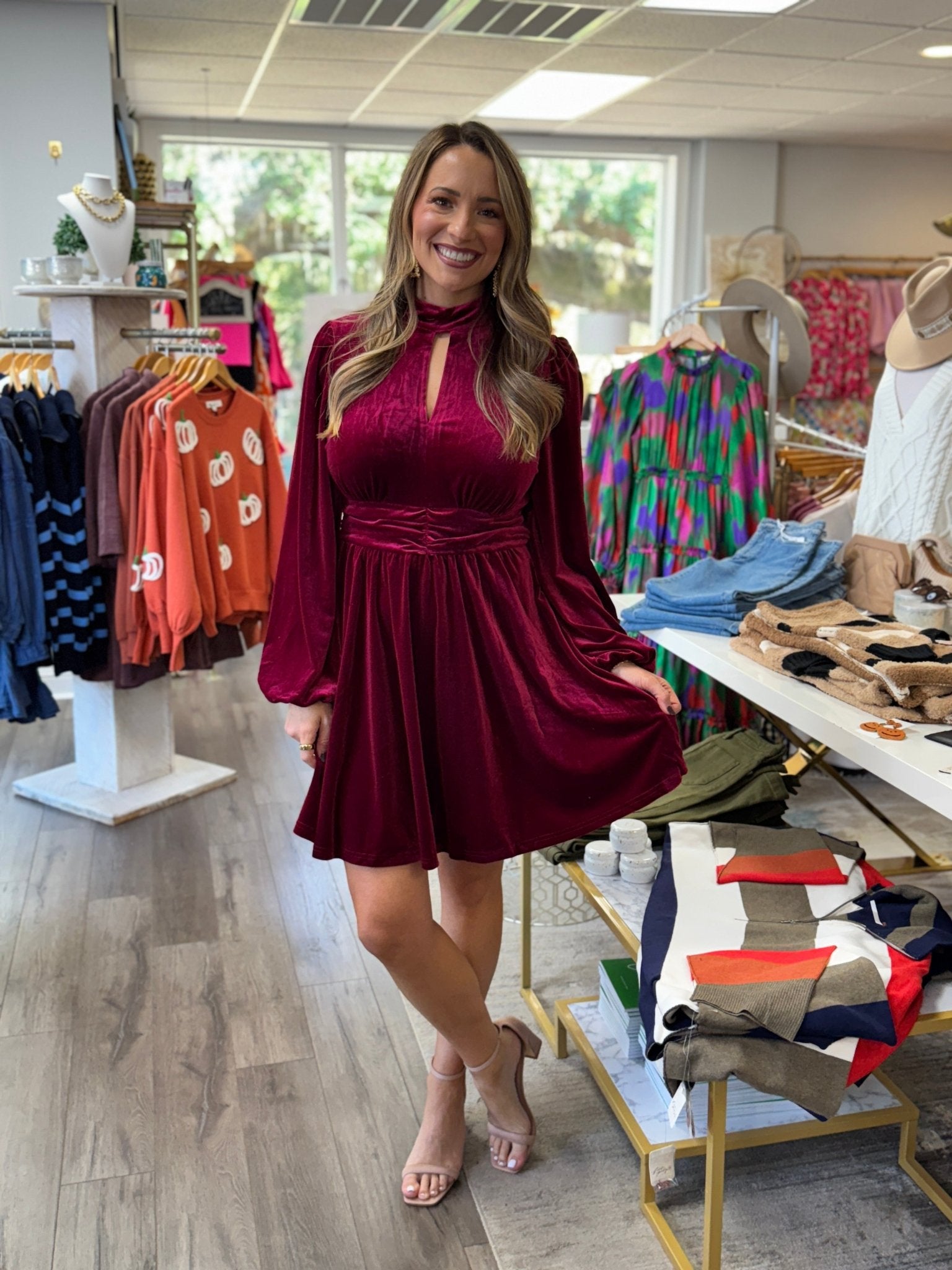 All I Want Is You Velvet Dress - Wine - KJ Clothier