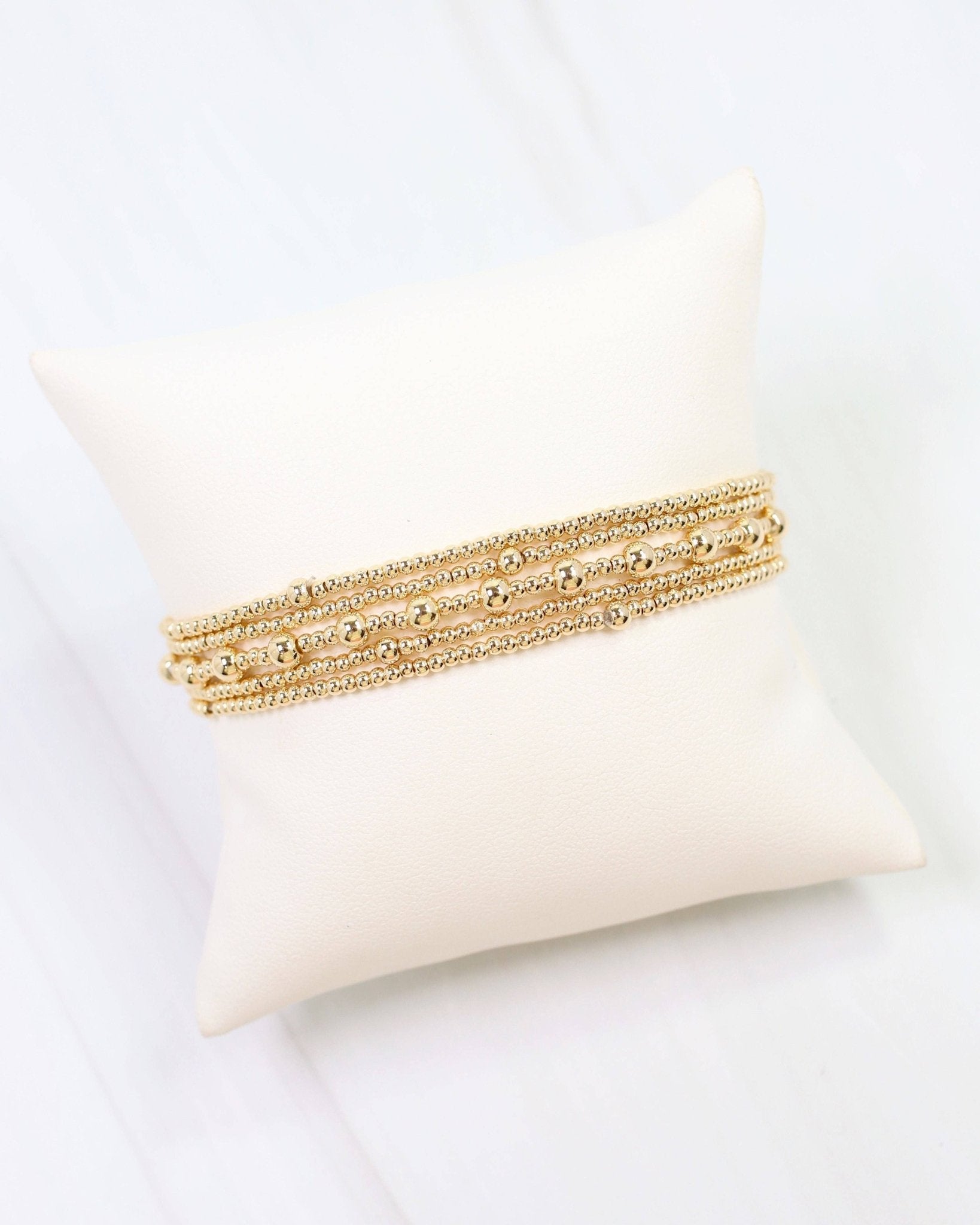 Anadarko Beaded Bracelet Set - Gold - KJ Clothier