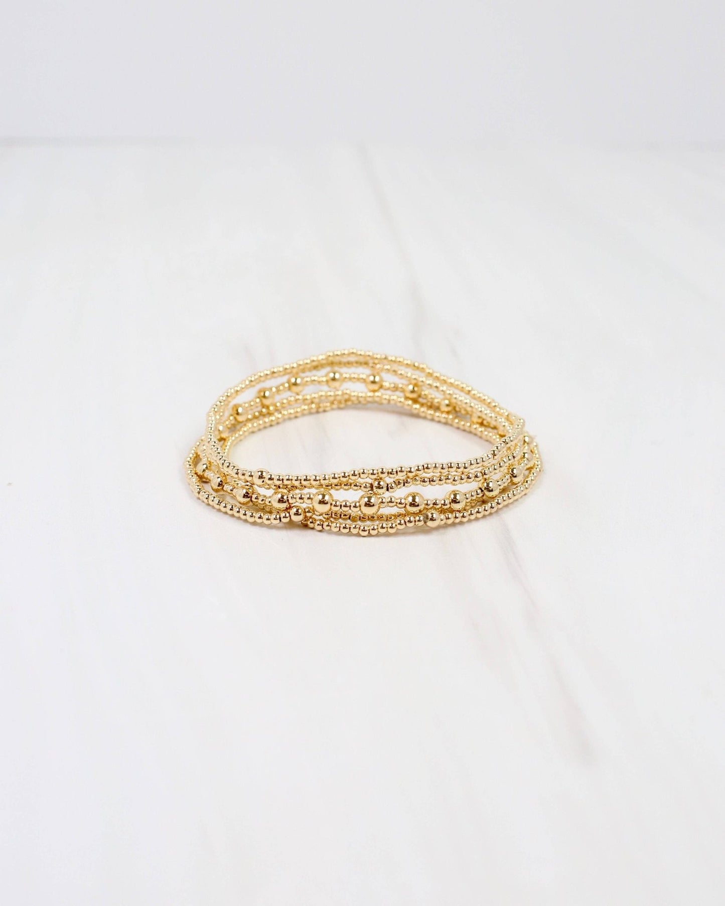 Anadarko Beaded Bracelet Set - Gold - KJ Clothier