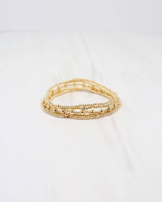 Anadarko Beaded Bracelet Set - Gold - KJ Clothier