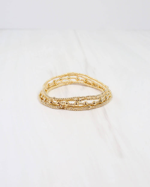 Anadarko Beaded Bracelet Set - Gold - KJ Clothier