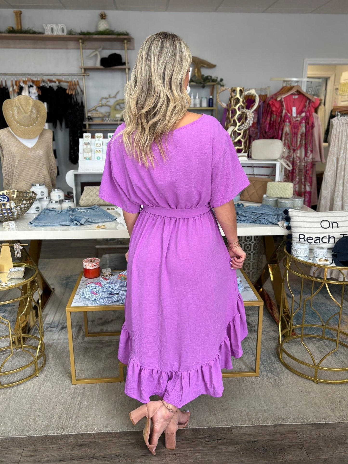 Ansley Asymmetrical Dress - Purple - KJ Clothier