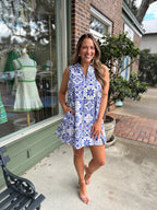 Arbor Floral Lexya Collared Shift Mini Dress - KJ Clothier
