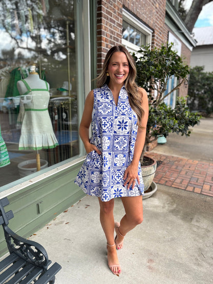 Arbor Floral Lexya Collared Shift Mini Dress - KJ Clothier