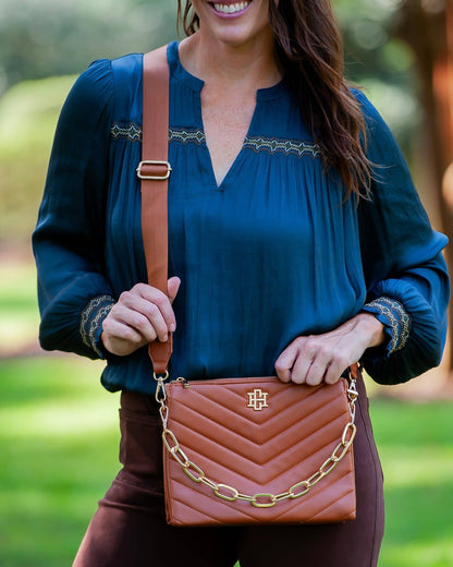 Ariana Crossbody - Saddle - KJ Clothier