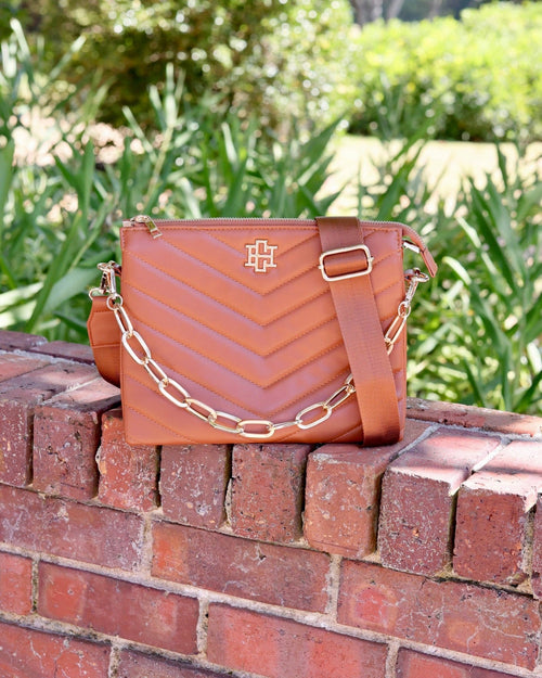 Ariana Crossbody - Saddle - KJ Clothier