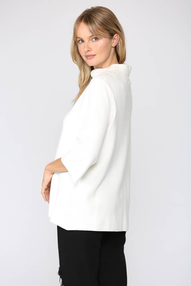 Audrey Mock Neck Sweater - Cream - KJ Clothier