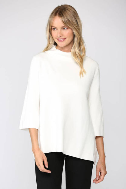 Audrey Mock Neck Sweater - Cream - KJ Clothier