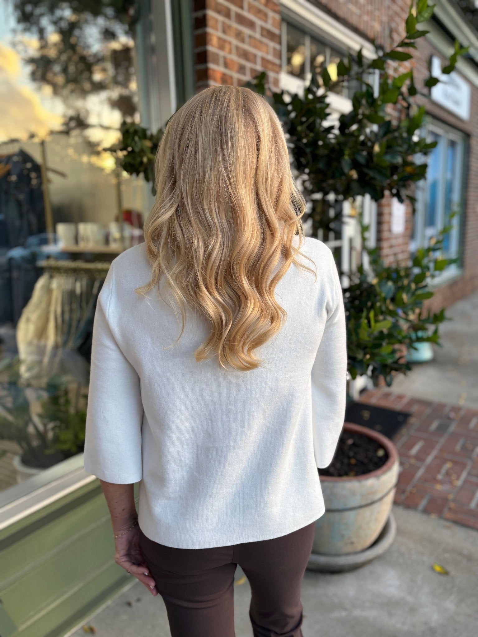 Audrey Mock Neck Sweater - Cream - KJ Clothier