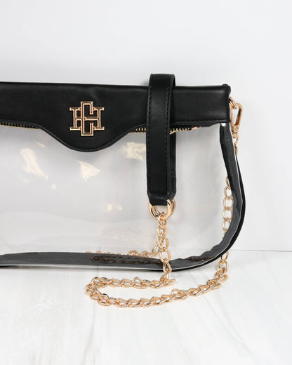 Madi Clear Crossbody Black