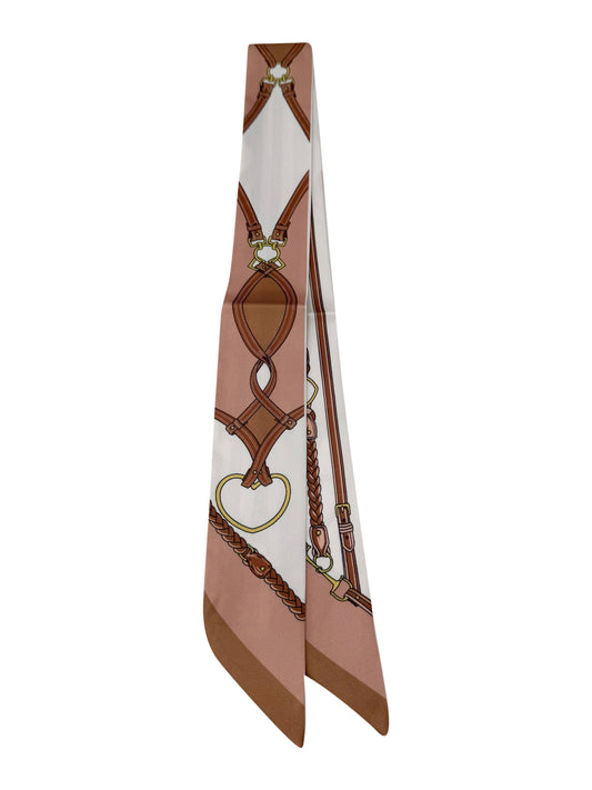 Knotted Brown Heart Link Scarf Necklace