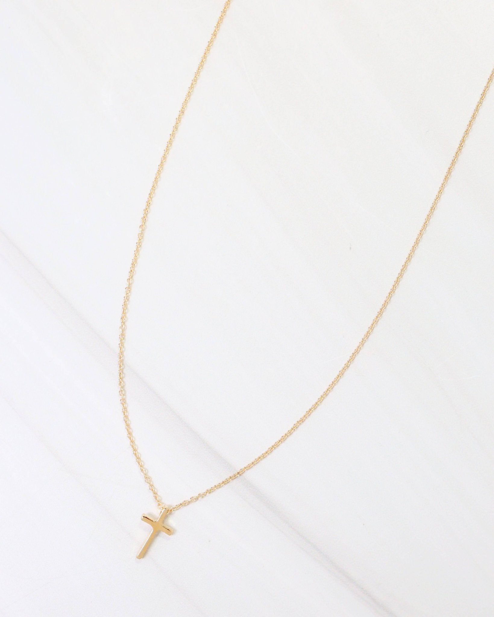 Babylon Cross Necklace WR - Gold - KJ Clothier