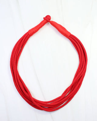 Cranston Layered Cord Necklace - Red