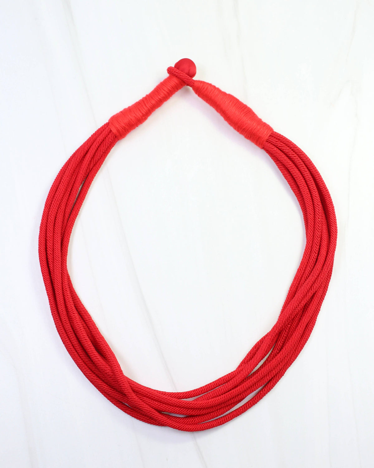 Cranston Layered Cord Necklace - Red